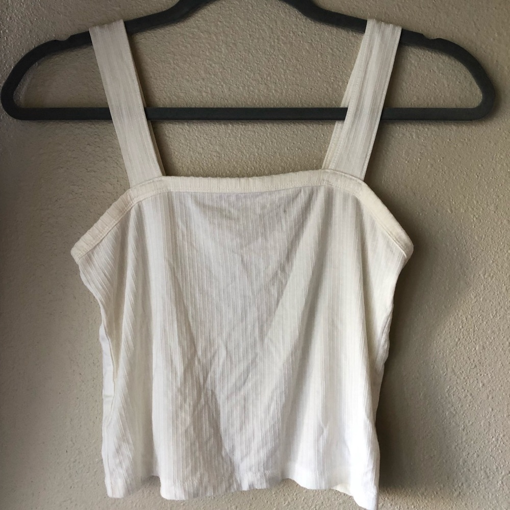 Straight ribbed tank top